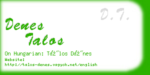 denes talos business card